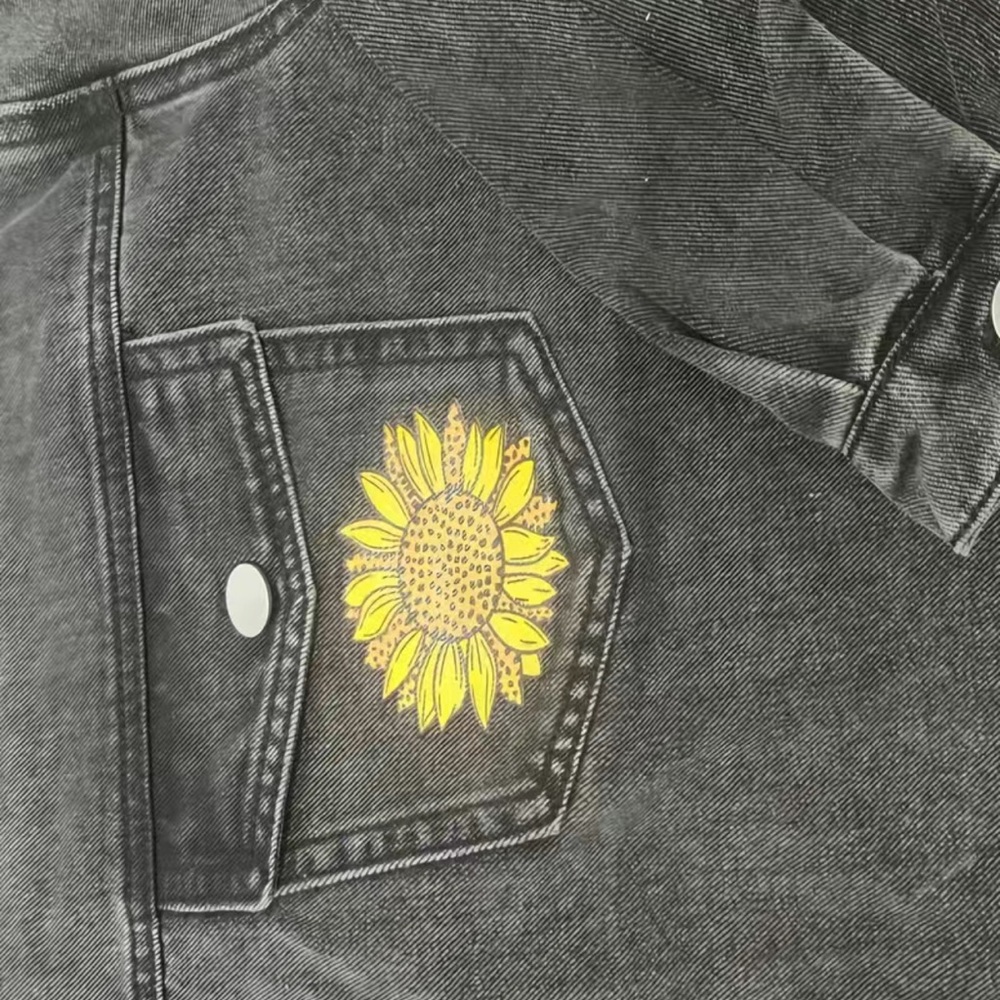 Dark grey Sunflower denim jacket - Picture 3 of 4
